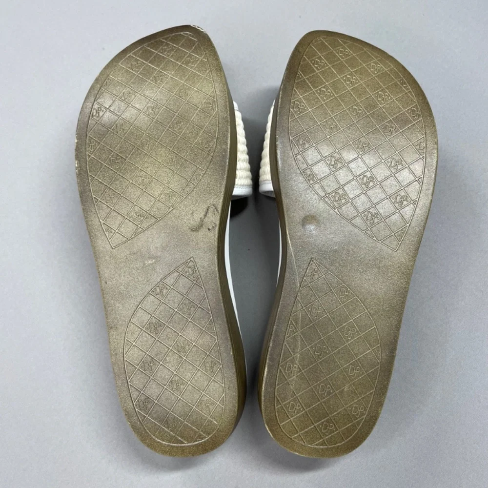 NEW Donald Pliner Shoes Womens 8 white brown Farrah sandal slip on casual - Picture 9 of 11